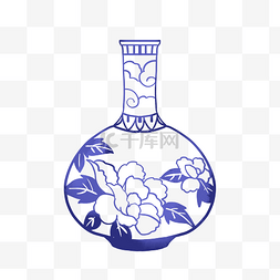 法式花瓶图片_青花瓷花纹花瓶