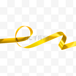 彩色曲线丝带图片_黄色抽象曲线丝带