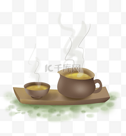 古风传统茶饮和茶具