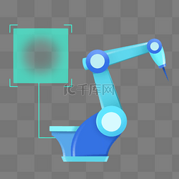 科技机械臂图片_蓝色科技感机械臂