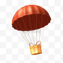 3d红色降落伞