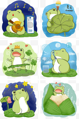 夏季青蛙卡通免抠png