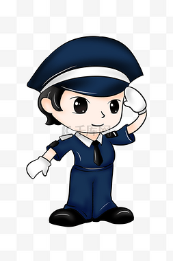 新公安警徽图片_警察职业卡通插画