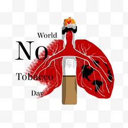 红色no图片_world no tobacco day世界无烟日红色肺