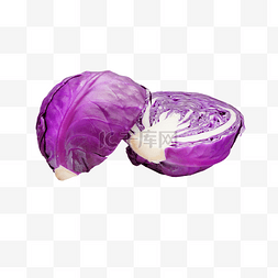 紫包菜图片_切开的紫包菜