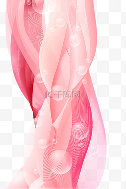 樱花节矢量素材图片_矢量粉色气泡丝感波纹