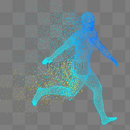 线状图片_人体科技运动智能魔幻数据光点状