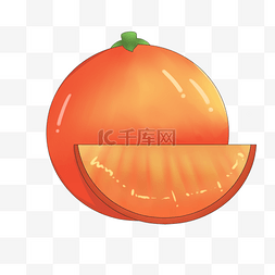 红色的橘子插画