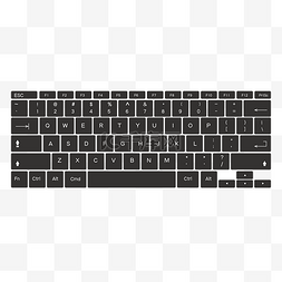 俯视电脑键盘图片_黑色电脑键盘