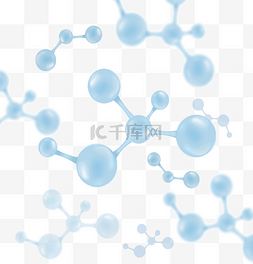 科技矢量感图片_蓝色生物科技分子结构