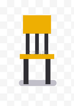 黄色靠背椅插画