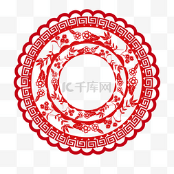 红色回形纹图片_中国风祥云圆环