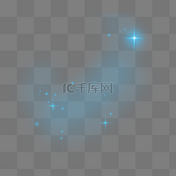 绿光光效图片_蓝色星光光效PSD透明底