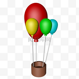 上升气球图片_五彩的热气球插画
