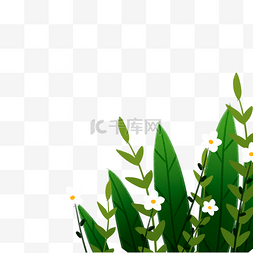 鲜花免抠图图片_绿色的植物和鲜花免抠图