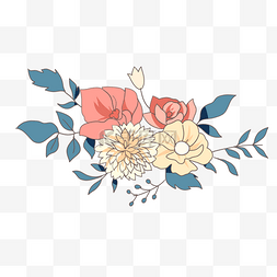 白菊彩绘花卉素材