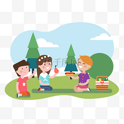 暑假夏令营儿童野餐小学