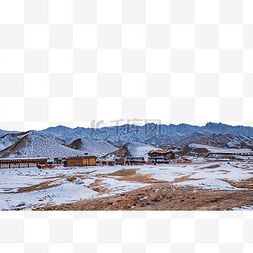 大气甘肃张掖冬季雪山大景