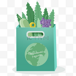 环保购物袋和蔬菜