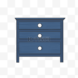 蓝色的柜子装饰插画