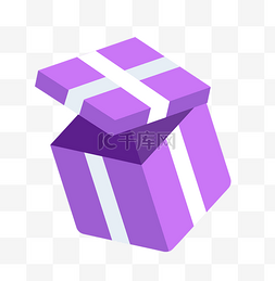 紫色礼物盒图片_紫色矢量扁平礼盒礼物盒