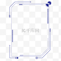 蓝色科技点线元素图片_蓝色科技点线矩形边框