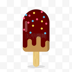 冰棒甜品矢量素材图片_夏季清凉巧克力口味冰棒矢量PNG免