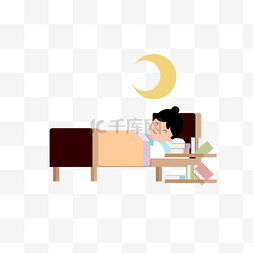 夏日睡眠女孩卡通图案