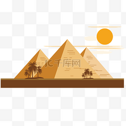 埃及版画图片_金字塔埃及尼罗河