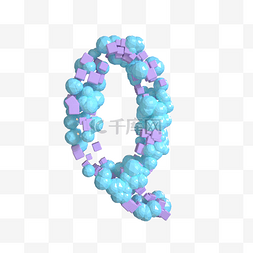 创意蓝色字母Q