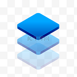 正方形立体方块图片_卡通蓝色的数据模板