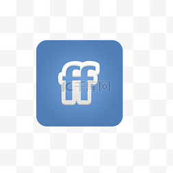 ff图片_蓝白色FF字母符号图标免扣图