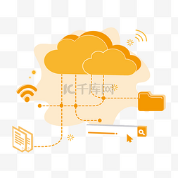 云海报图片_扁平科技数据云计算