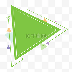 三角彩色边框图片_绿色漂浮三角边框