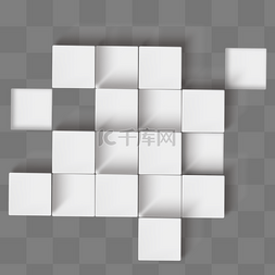 方形几何边框图片_立体质感白色方块几何边框
