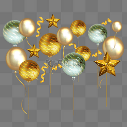 1212气球图片_圣诞球金色气球装饰