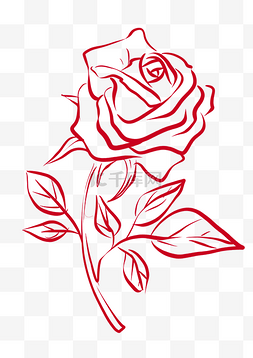 送玫瑰花的男人图片_手绘玫瑰鲜花婚礼装饰
