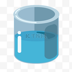 化学用品图片_蓝色的烧杯 