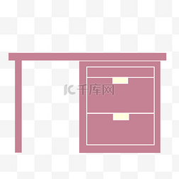 紫色桌子家具插画