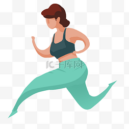 扁平化健身图片_体育运动跑步女孩