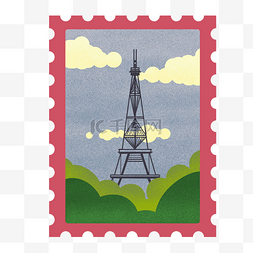 埃菲尔铁塔红色图片_埃菲尔铁塔邮票