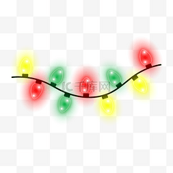 黄绿红光效黑色单线圣诞彩灯