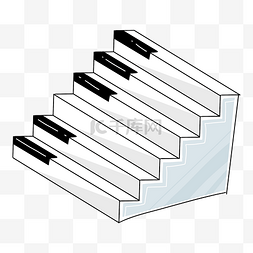 白色钢琴键台阶