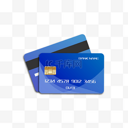 竖版名片图片_蓝色银行卡信用卡
