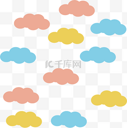云朵背景图图片_可爱云朵背景装饰矢量图