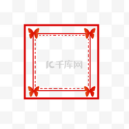 边框纹理红色蝴蝶中国风边框