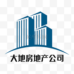 线条logo图片_蓝色装饰建筑LOGO