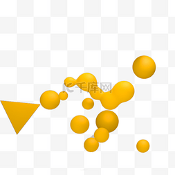 黄色的圆球和方块免抠图