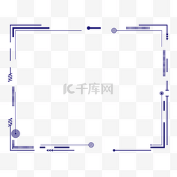 蓝色科技点线矩形边框