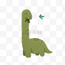 雷龙图片_手绘绿色食草恐龙